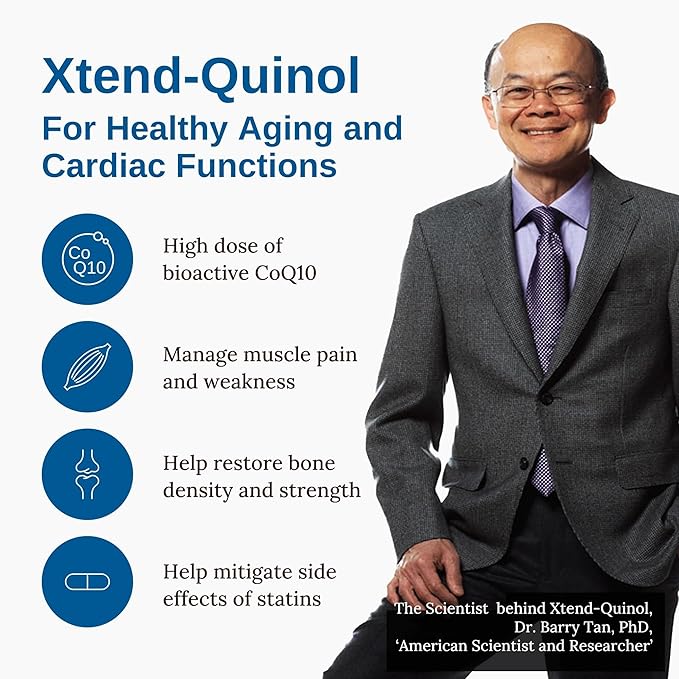 Xtendlife Xtend-Quinol CoQ10 Supplement for Heart Health, Cellular Energy, and Aging Health - Ubiquinol and GG for CoEnzyme Q10 Production - 60 Day Supply