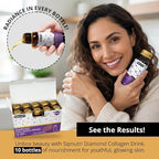 Collagen Drink 15,000mg, Gift for Mother, Marine Collagen Peptides Liquid Shots with Vitamin C,Pomegranate & Grape Extract, Supports Skin, Hair & Nail Health -1.69 fl oz x10