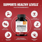 Blood Sugar Support Complex Supplement | Supports Healthy Blood Sugar Levels Already Within Normal Range | With Berberine, Cinnamon, Chromium, Turmeric, Apple Cider Vinegar, Bitter Melon | 60 Capsules