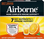 Airborne Variety Pack 1000mg Vitamin C with Vitamin D & Zinc, Sugar Free Multivitamin Immune Support Supplement, Antioxidants Vitamins A C & Vitamin E, 30 Effervescent Tablets, Citrus + Verry Berry