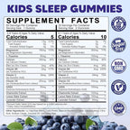 Kids Sleep Gummies Melatonin Free - with Magnesium Glycinate, Lemon Balm, L-Theanine & GABA - Calming Relaxation, Support Natural Sleep, Quiet Mind - Berry Flavor, Non-Habit Forming, 120 Count