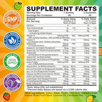 Iron Gummies for Kids & Teens, Kids Multivitamin with Iron Supplement, Calcium, Folate, Zinc, Prebiotic - for Blood Builder & Energy Support, Iron Deficiency - Vegan & Non-GMO - Mixed Fruits Flavor
