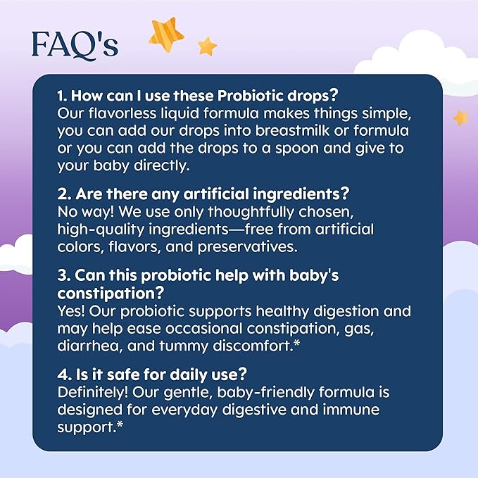 LOVEBUG Baby Probiotic Drops - Organic Probiotics for Immune Support and Baby Constipation & Colic Relief - Tasteless & Sugar-Free Liquid Drops for Newborns, Babies & Infants (0-12 Months) - 10ml