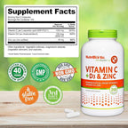 NutriBiotic – Vitamin C + Vitamin D3 & Zinc, 250 Capsules | Potent, Comprehensive Immune Support | Essential & Antioxidant Daily Supplement | Gluten & GMO Free