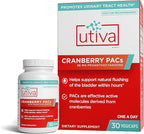 Szio+ 20% Bundle Utiva Cranberry PACs 30 Vegi Capsules + Utiva D-Mannose 500mg 120 Capsules + UTI Test Strips 3 Individual Urine Test Strips for Women and Men