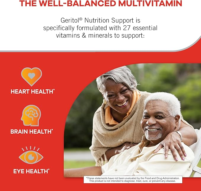 Geritol, Multivitamin Supplement, Contains B-Vitamins, Antioxidants, Vitamins C, E & D and Iron, 27 Essential Vitamins and Minerals, Gluten-Free, Non-GMO, No Artificial Sweeteners, 100 Tablets, 2 Pack