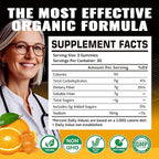 Prebiotic Fiber Gummies for Adults, 7G Extra Strength, Zero Sugar Added, 90 Pectin Based Gummies, Digestive Health -Orange-2pack