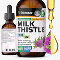 BIO KRAUTER® Milk Thistle Supplement - Liquid Pure Vegan Milk Thistle Extract 680 mg per Serving 2 Fl.Oz 28 Days of Supply - Liver Cleanse & Detox, Сontains Silymarin - Alcohol & Sugar Free