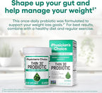 Physician's CHOICE Probiotics for Weight Management & Bloating - 6 Probiotic Strains - Prebiotics - Key ingredient Cayenne - Supports Gut Health - Weight Management for Women & Men - Green Tea - 60 CT