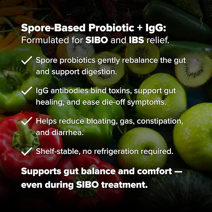 Spore Probiotic IgG by Dr. Rajsree, MD | Spore-Based Probiotic & IgG for Gut Barrier & Immune Support | 3 Bacillus Strains + Bovine Immunoglobulins | 90 Capsules