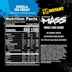 Mutant Mass | Weight Mass Gainer Protein Powder - high Calorie Protein Powder for Muscular Mass - Vanilla Ice Cream - 5 Pound