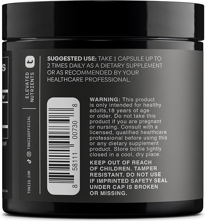 Toniiq Maca Root - Ultra High Potency 20:1 Extract - Black, Red and Yellow Maca Complex - Single Origin, Wildcrafted & Highly Concentrated - Third-Party Lab Tested - 90 Capsules
