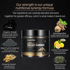 Organic Shilajit Gummies, Pure Himalayan Shilajit Gummies for Men Supplement, Gold Shilajit Gummies for Women，Natural 85+ Trace Minerals, Ashwagandha, Black Seed Oil Extract, 90 Gummies