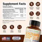 Joint Support Supplement with Glucosamine Sulfate, Hyaluronic Acid, Boswellia & MSM – Supports Joint Health, Mobility & Bone Strength – for Daily Use – FSA Eligible 60 Capsules