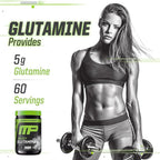 MusclePharm Glutamine, Pure L-Glutamine Powder Supplement for Post Workout Muscle Recovery, Energy & Gut Health, 5g L Glutamine Powder per Serving, Gluten-Free, Unflavored, 60 Servings