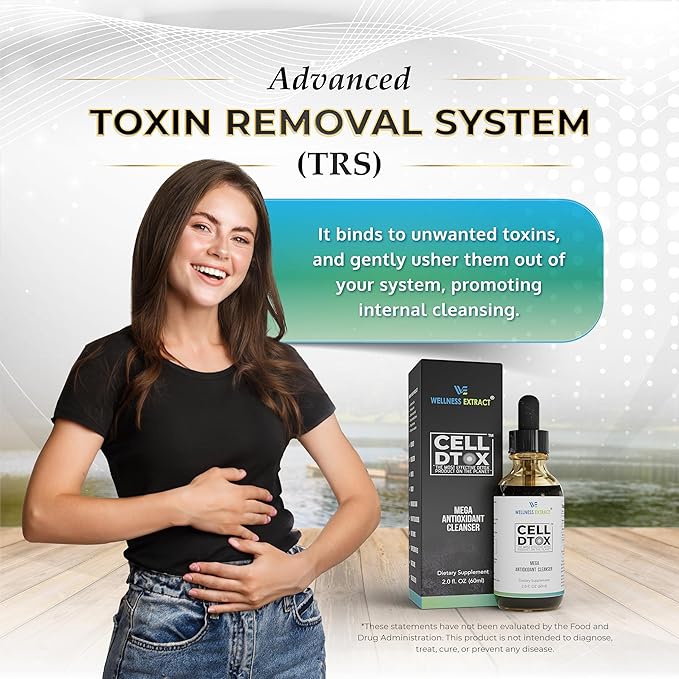Wellness Extract Cell Dtox - Humic, Fulvic Acid & Zeolite, Electrolyte Alkaline Water Mineral Drops with Zero Sugar, Powerful Antioxidant Supplement 2 oz