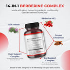 Ultra Herbs Premium Berberine with Cinnamon, Milk Thistle - Promotes Liver Function, Gut Health, Immunity (150 Count (Pack of 1))