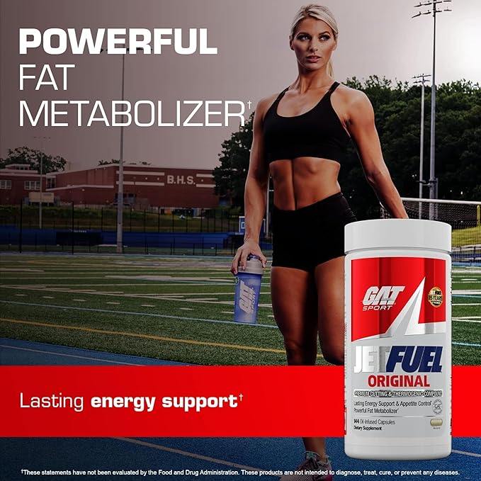 GAT SPORT JetFuel Original - Weight Loss Supplement, Energy Booster, Fat Burner, Appetite Suppressant (144 Capsules)