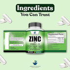 American Standard Supplements Zinc 100mg, Vitamin C 1000mg, and Vitamin D3 5000 IU (125mcg) Per Serving - Gluten Free, Non-GMO, 120 Capsules, 60 Servings