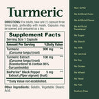 Nature's Bounty Turmeric with Black Pepper Extract,Supports Antioxidant Health,1000mg,60 Capsules,(Pack of 3)