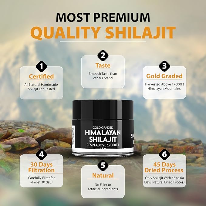 Pakshilajit® Pure Himalayan Shilajit Resin 45 Days Sun Dried & Gold Graded Shilajit Above 18000FT | Purified & Organic, 85 Plus Natural Minerals, Rich in Fulvic & Humic Acid for Men & Womens (15Gram)