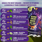 1300MG Beef Organ Supplement for Women, 100% Grass Fed Beef Liver, Uterus, Ovary & 3 More, Bovine Organ Capsules for Supports Women's Overall, Endocrine Balance, Energy, Immunity, 30 Days