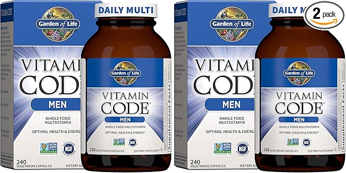 Garden of Life Vitamin Code®,Whole Food Multivitamin for Men,240 Vegetarian Capsules,(Pack of 2)