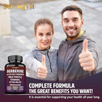 Berberine with Ceylon Cinnamon Supplement, Milk Thistle, Turmeric, Bitter Melon for Digestion, Immunity. Organic Complex for Men & Women, Non-GMO, Gluten-Free, Vegan, USA (120 Capsules)