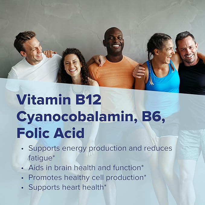 Superior Source No Shot Vitamin B-12 Cyanocobalamin 10000 mcg, B-6, Folic Acid 1200 mcg - Support Brain & Heart Health - Aids Natural Energy Levels - 60 Sublingual Dissolving Tablets