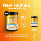 Optimum Nutrition Amino Energy Powder Plus Focus, with BCAA, Electrolytes, and Caffeine, Sunkissed Citrus, 30 Servings (Packaging May Vary)