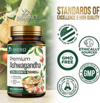 Ashwagandha Supplements - Premium Ashwagandha Capsule for Women & Men, Natural Antioxidant Support Ashwa Root Extract, Extra Strength Calm Support with Black Pepper, Vegan - USA Bottled - 180 Capsules