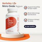 Berkeley Life Nitric Oxide Support Supplement - Nitric Oxide Booster for Men & Women - Blood Flow & Circulation with Beet Root Powder to Support Energy, Heart Health & Healthy Blood Pressure- 60 Count