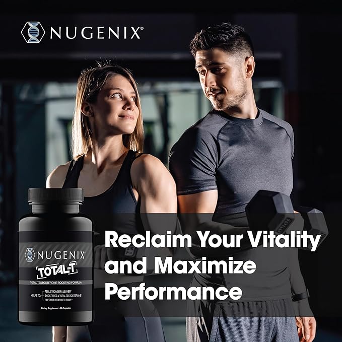 Nugenix Total-T, Free and Total Testosterone Booster Supplement for Men, 90 Count