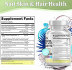 16 in 1 Collagen Supplement - Peptides Types I,II,III & V with Biotin, Keratin, Hyaluronic Acid, Saw Palmetto, Vitamins C & E, Apple Cider Vinegar & PABA - Nail Skin & Hair Health Support Capsules
