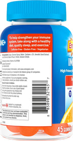 Emergen-C Immune+ Triple Action Immune Support Gummies, BetaVia (R), 1000mg Vitamin C, B Vitamins, Vitamin D and Antioxidants, Super Orange, Back to School Essentials - 45 Count