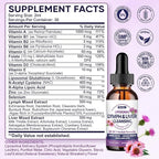 Liposomal Lymphatic Drainage Drops, 26 in 1 Liver Cleanse Detox & Repair with Milk Thistle, Echinacea, Glutathione, Vitamins, Lymph-Liver Cleanse, Gut & Metabolic Health - Strawberry Flavor, 4 Fl Oz
