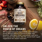 HEART & SOIL – 100% Grass Fed & Finished Beef Organs from Regenerative Cattle with Liver, Heart, Kidney, Pancreas & Spleen – 3000mg Beef Organ Supplement for Women & Men – Glass Bottle – 180 Capsules