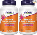 NOW Foods Supplements,Natural Beta Carotene 25,000 IU,Essential Nutrition,180 Softgels,(Pack of 2)