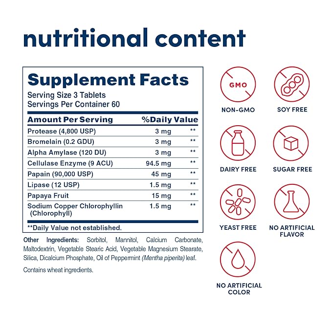 American Health Super Papaya Enzyme Plus - 180 Chewable Tablets - The After-Meal Supplement - Non-GMO - 60 Servings