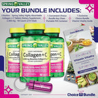 Spring Valley Highly Absorbable Collagen + Vitamin C Tablets Hair Skin Nail Health 2500 mg 90 Ct 3 pk (270 Total) + Vitamin Vitality & Pill Container (5 Items)!