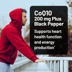 NatureWise CoQ10 200mg + Black Pepper Softgels - High Absorption Coenzyme Q10 + Black Pepper - Antioxidant for Heart Health + Cellular Energy - Vegan, Non-GMO, Gluten-Free - 90 Count[90-Day Supply]