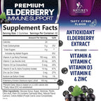 Elderberry Immune Support Gummies - 3X Strength Sambucus Elderberry Gummy with Vitamin C, D3 & Zinc - Nature’s Black Elderberry Extract - Immune Support Supplement for Adults & Kids - 120 Gummies