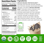 Orgain Organic Vegan Protein Powder, Cookies & Cream - 21g Plant Based Protein, 7g Prebiotic Fiber, Low Net Carb, No Lactose Ingredients, No Added Sugar, Non-GMO, For Shakes & Smoothies, 2.03 lb