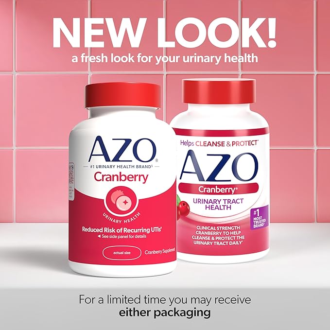 AZO Cranberry Supplement, Made with Concentrated Whole Fruit Cranberry Powder to Help Cleanse and Protect the Urinary Tract*, Sugar Free Cranberry Pills, Non-GMO, 100 Softgels