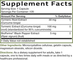 Bronson Turmeric Curcumin with BioPerine - High Potency Premium Joint Support with 95% Standardized Curcuminoids - Non-GMO Capsules with Black Pepper - 120 Count