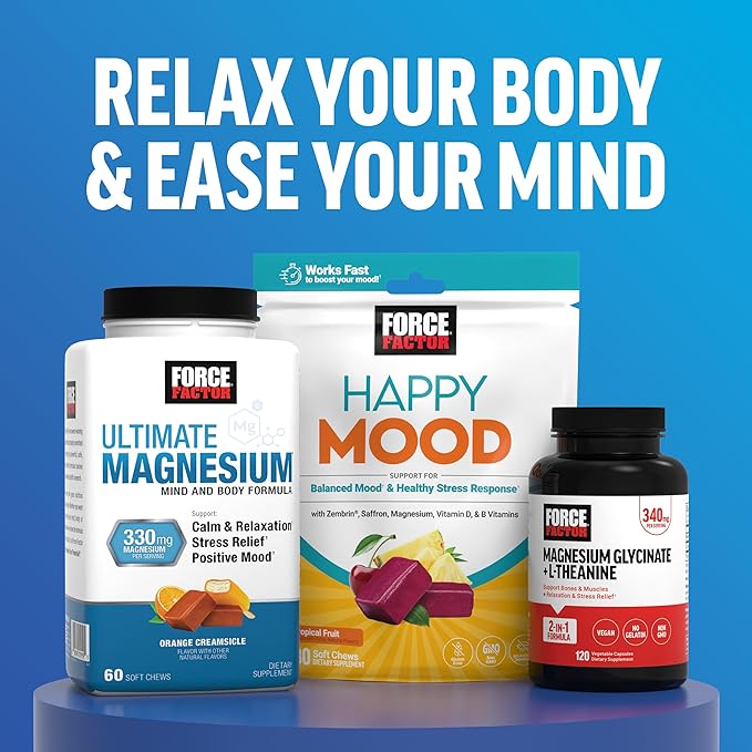 Force Factor Amazing Ashwa Complete Calm Support, KSM-66 Ashwagandha, Like Ashwangandha Gummies to Promote Calm & Relaxation with Magnesium & L-Theanine, Blueberry Pomegranate, 120 Soft Chews, 2-Pack