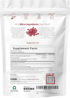 Micro Ingredients Beet Root 3,000mg with Grape Seed Extract & CoQ10, 400 Tablets | 200 Servings | Super Beets Supplements from Fresh Beetroot Extract