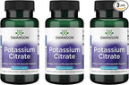 Swanson Potassium Citrate - Mineral Supplement Promoting Heart Health & Energy Support - Aids Optimal Nerve & Kidney Function with Natural Ingredients - (120 Capsules, 99mg Each) (3 Pack)