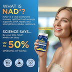 NAD+ Supplement with 500mg NR, Resveratrol, CoQ10, PQQ- 5-in-1 NAD Formula |NMN Supplement Alternative|NAD Resveratrol Support Cellular Energy & Healthy Aging-Made in USA-60 Capsules