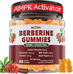 Berberine Gummies Supplement 1500mg, Natural GLP-1 Support + Ceylon Cinnamon, Chromium, Milk Thistle, Turmeric, AMPK Activator for Women & Men, Berberine HCl from Indian Barberry, Sugar Free, 60 Count